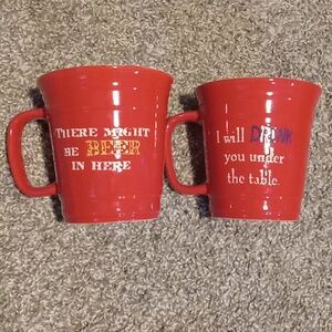 Red Pfaltzgraff Novelty Mug Set